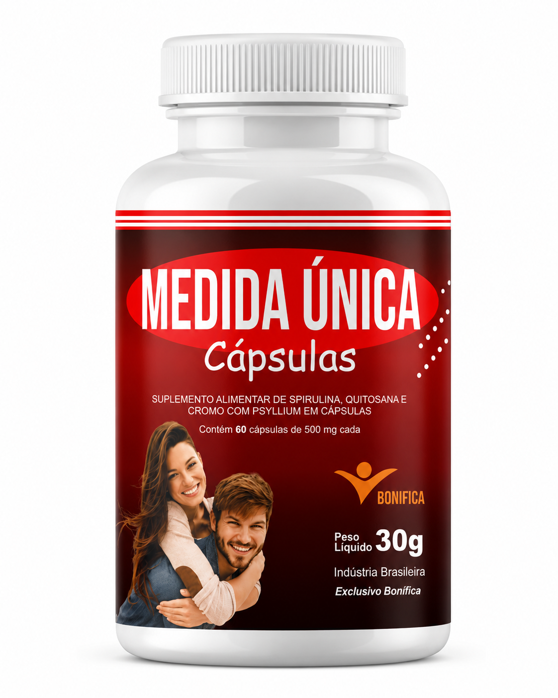 Medida Única Bonífica 60 Cápsulas – Spirulina, Quitosana, Cromo e Psyllium para Emagrecimento Inteligente