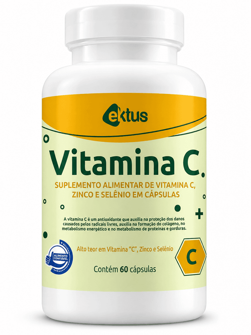 Vitamina C 1000mg + Zinco e Selênio Ektus – Suplemento Alimentar