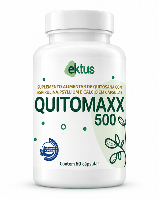 Quitomaxx 500 Ektus 60 Cápsulas – Quitosana, Espirulina, Psyllium e Cálcio