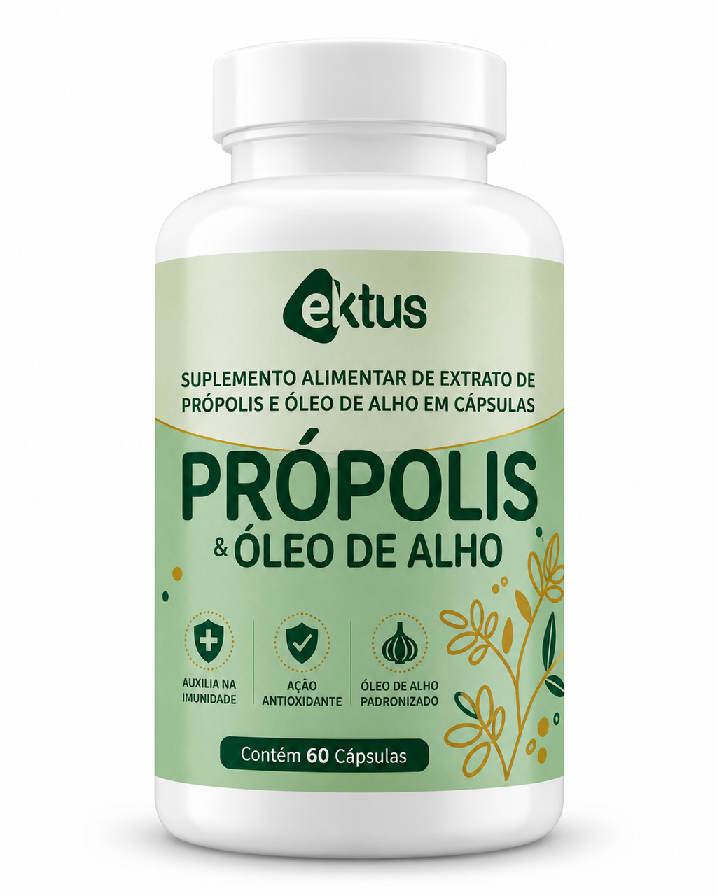Própolis & Óleo de Alho Ektus 60 Cápsulas – Fortalecimento Imunológico e Saúde Cardiovascular (Ektus)
