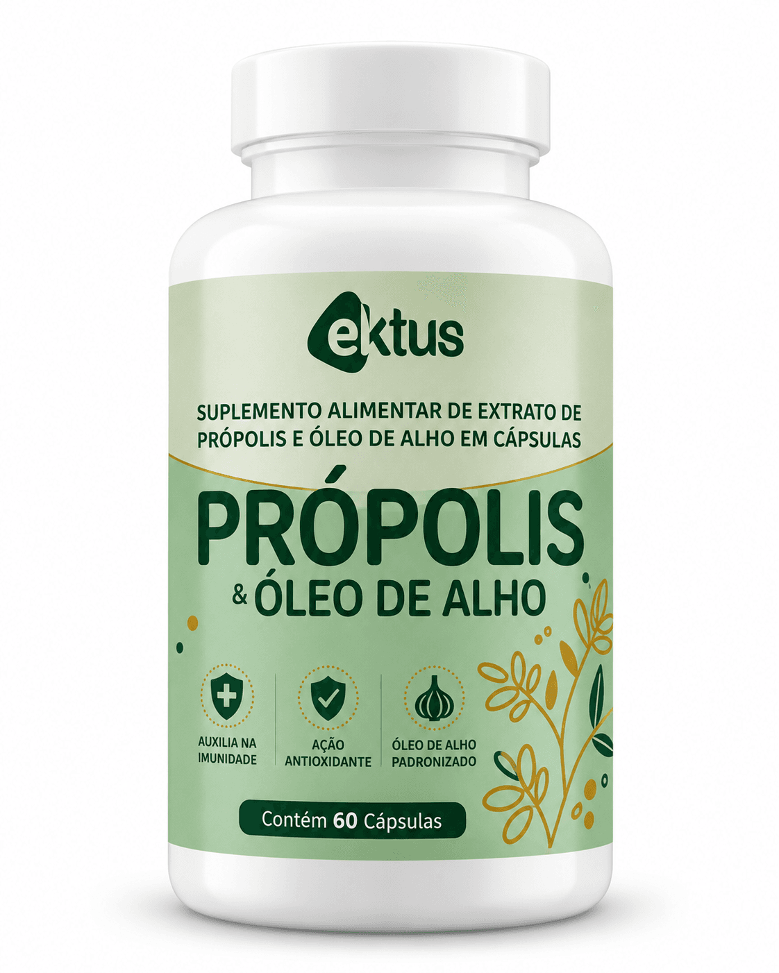 Própolis & Óleo de Alho Ektus 60 Cápsulas – Suplemento Alimentar