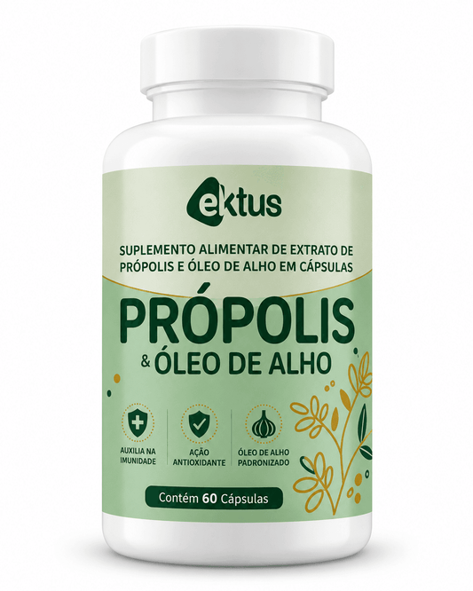 Própolis & Óleo de Alho Ektus 60 Cápsulas – Suplemento Alimentar
