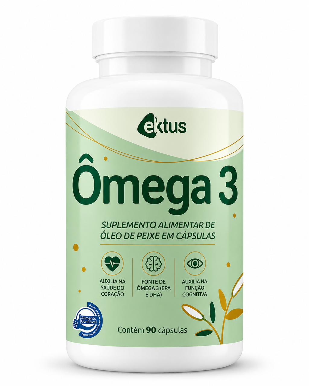 Ômega 3 Ektus 90 Cápsulas – 1236mg de EPA e DHA por porção | Saúde Cardiovascular e Cerebral (Ektus)