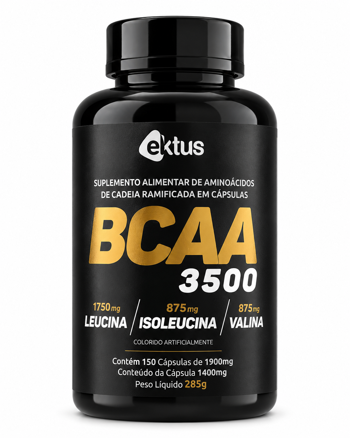 BCAA 3500 Ektus 150 Cápsulas – Recuperação Muscular, Anti-catabolismo e Performance (Ektus)