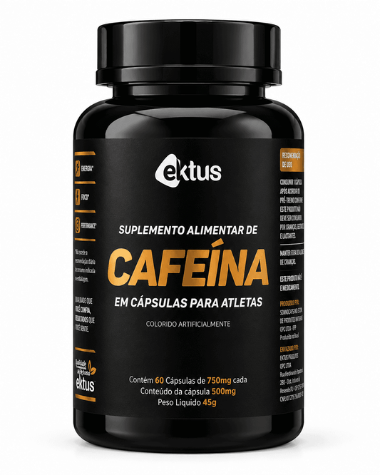 Cafeína para Atletas Ektus 60 Cápsulas – Suplemento Alimentar