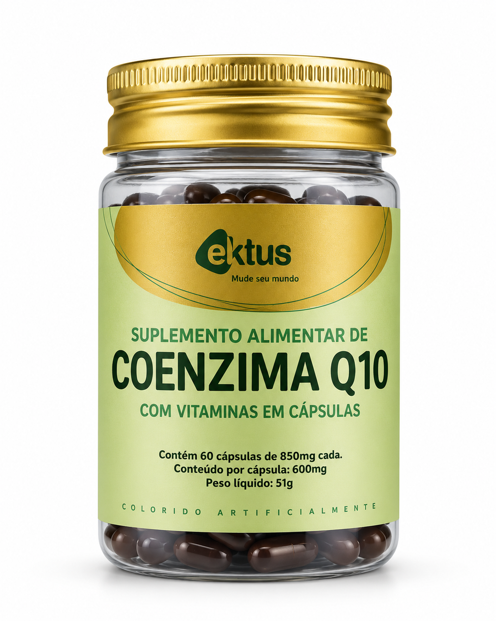 Coenzima Q10 com Vitaminas Ektus 60 Cápsulas – Energia Celular, Saúde Cardiovascular e Longevidade (Ektus)