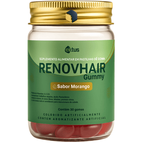 Renov Hair Gummy – Sabor Morango - 30 Gomas