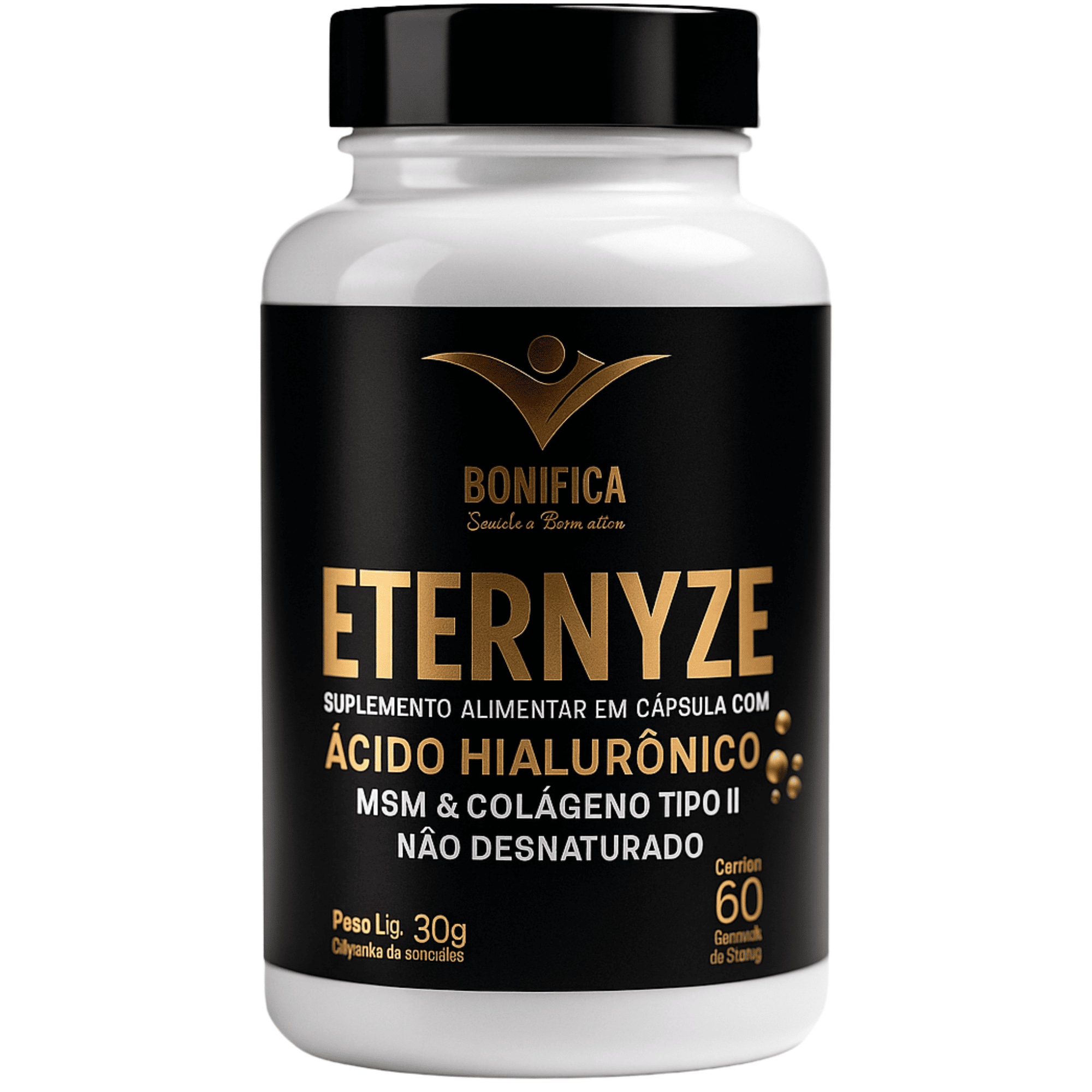 Eternyze Bonifica – 60 cápsulas – MSM, Colágeno Tipo II e Ácido Hialurônico