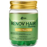 Renov Hair Gummy Ektus – 60 gomas Sabor Maçã Verde – Biotina, Selênio & Cromo para Crescimento Capilar