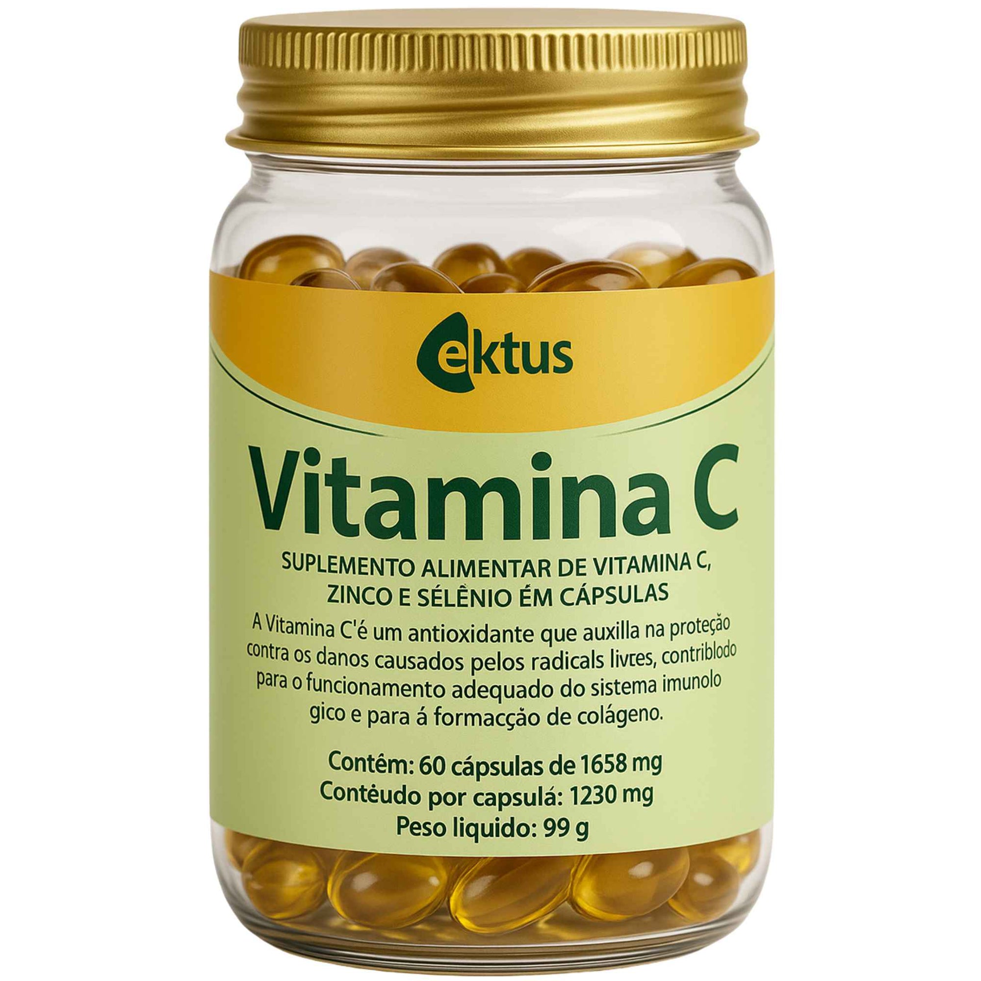 Vitamina C + Zinco + Selênio 60 Cápsulas – Suporte Imunológico