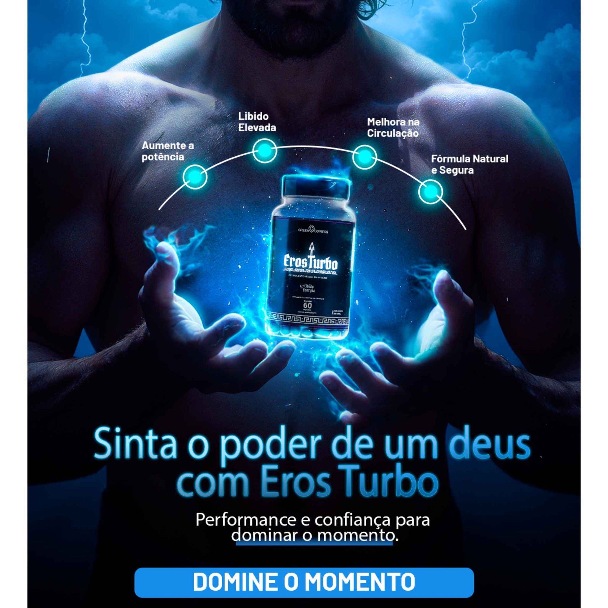 Eros Turbo Green Line 60 cápsulas– Energia, Vigor e Disposição Masculina