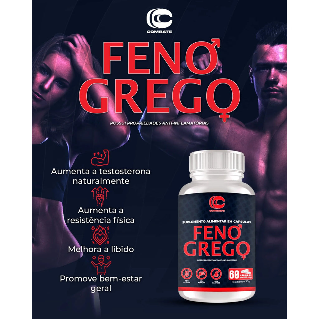Feno Grego Combate – Suplemento Alimentar com Extrato Vegetal