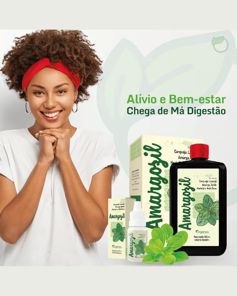 Amargozil Organza 500ml – Chá Misto de Ervas Amargas para Digestão, Fígado e Detox (Organza)