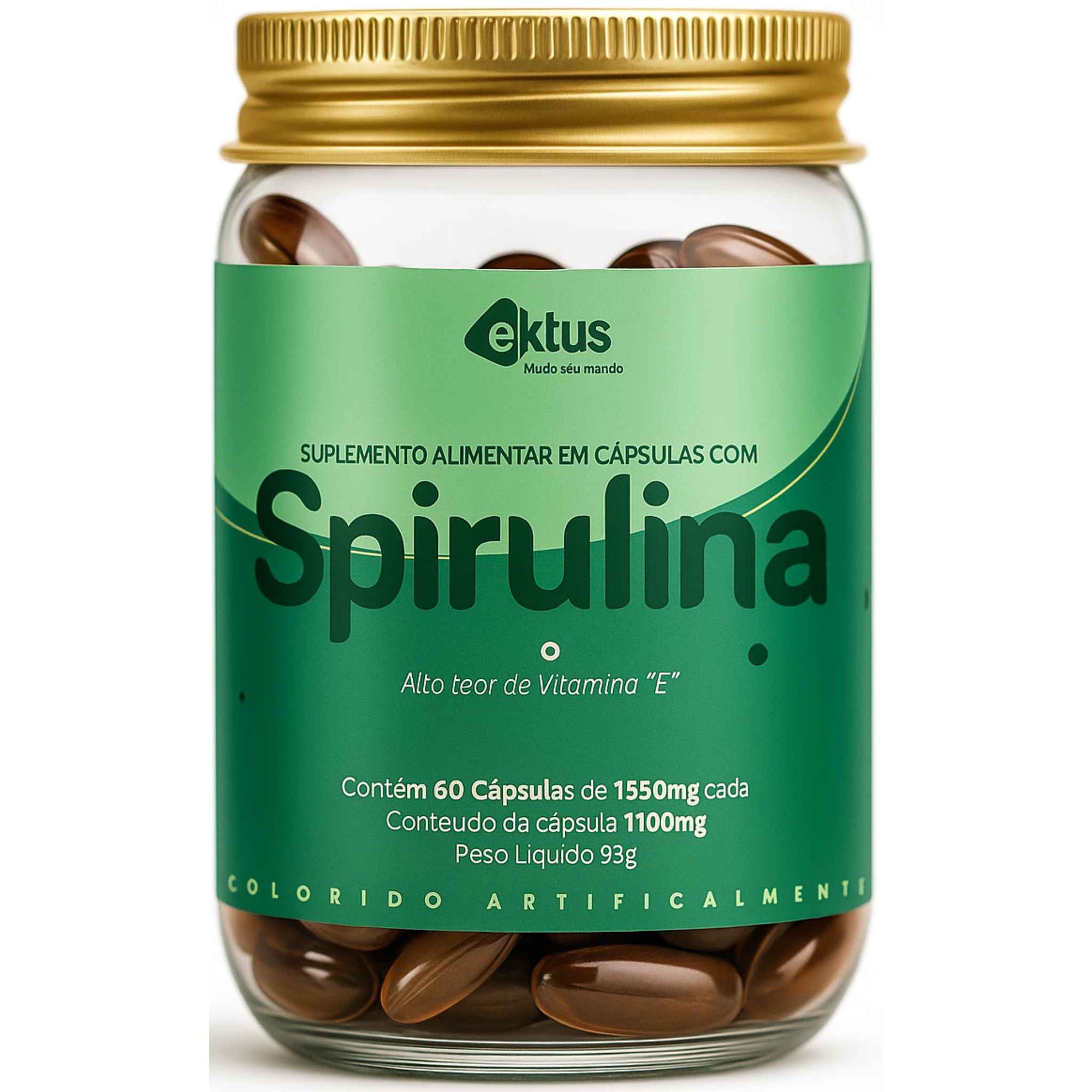 Spirulina Ektus 60 Cápsulas – Suplemento Nutricional de Alga
