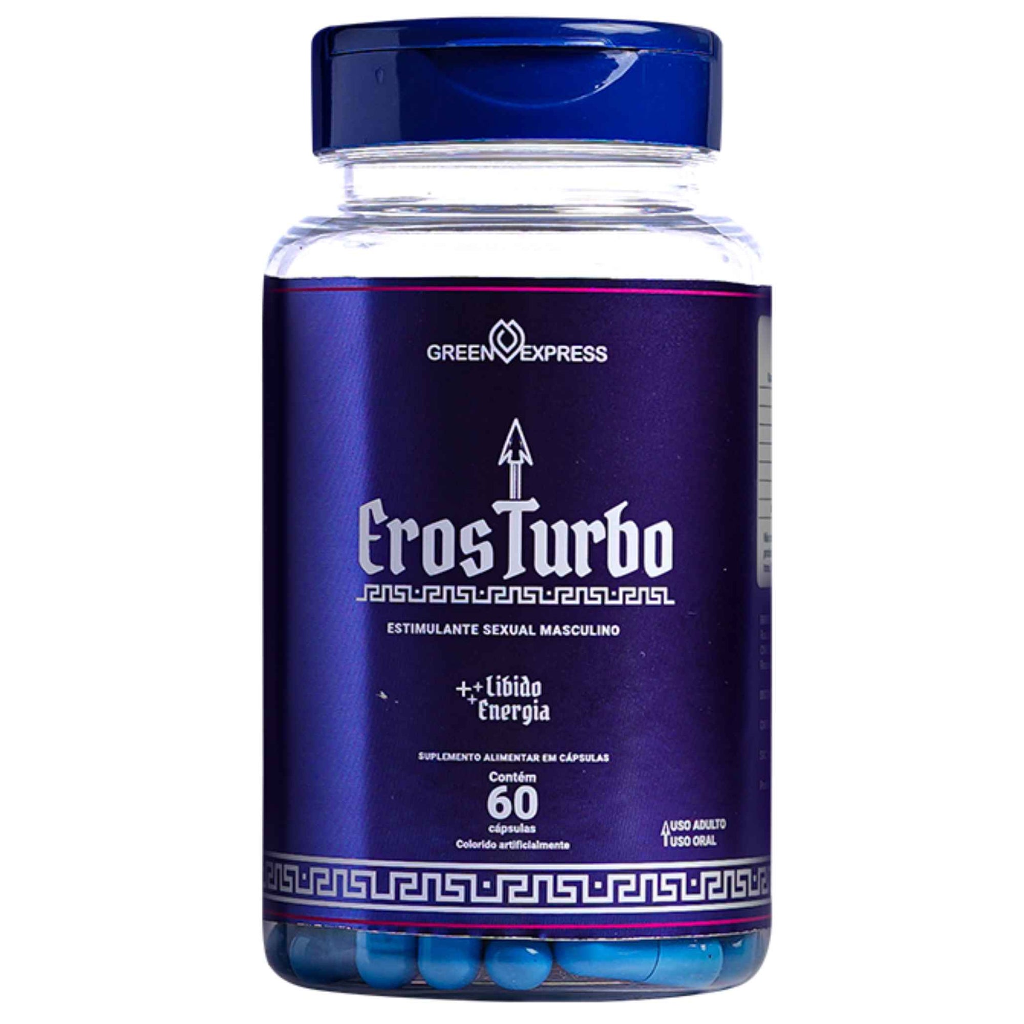 Eros Turbo Green Line 60 cápsulas– Energia, Vigor e Disposição Masculina