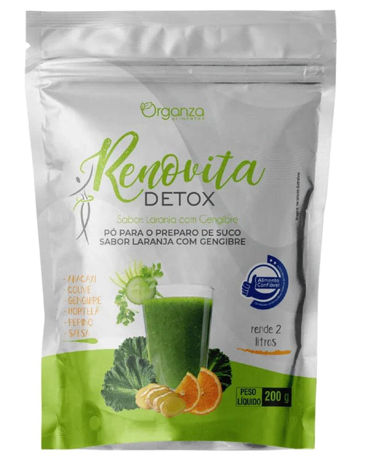 Renovita Suco Verde em Pó Organza 200g – Laranja com Gengibre