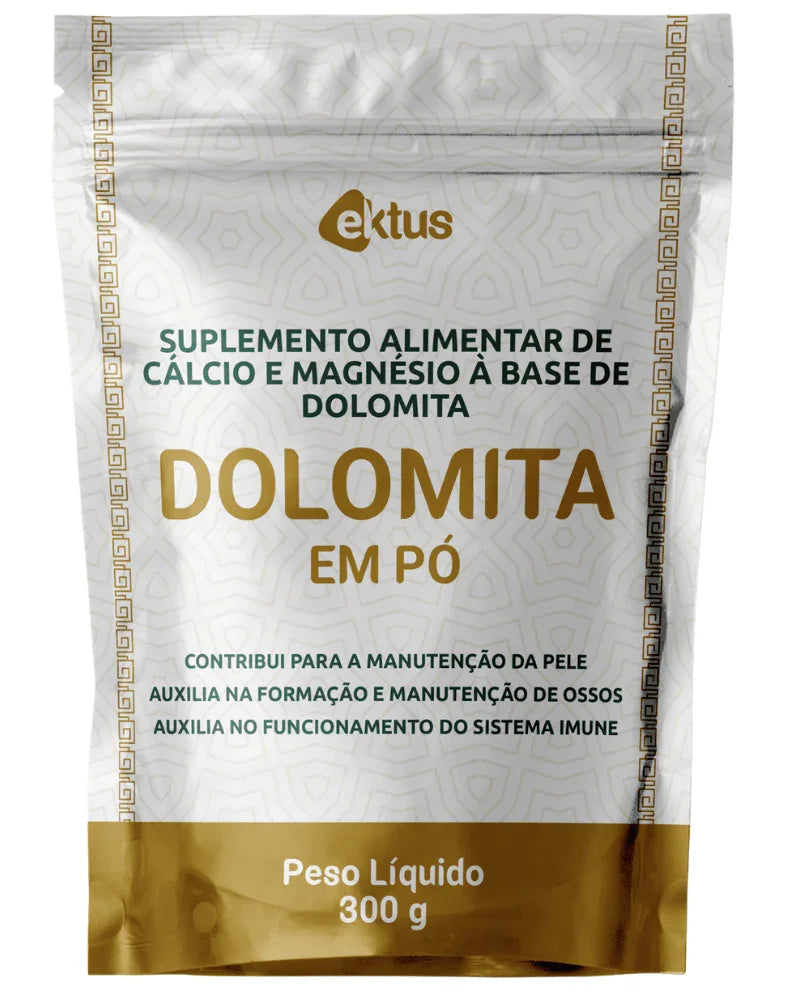 Suplemento de Dolomita em Pó 300g (Ektus) – Ossos Fortes, Imunidade e Máscara de Porcelana