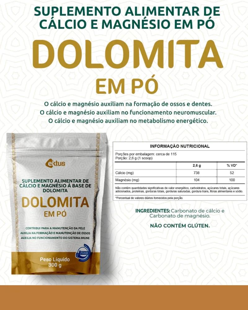 Dolomita em Pó Ektus 300g