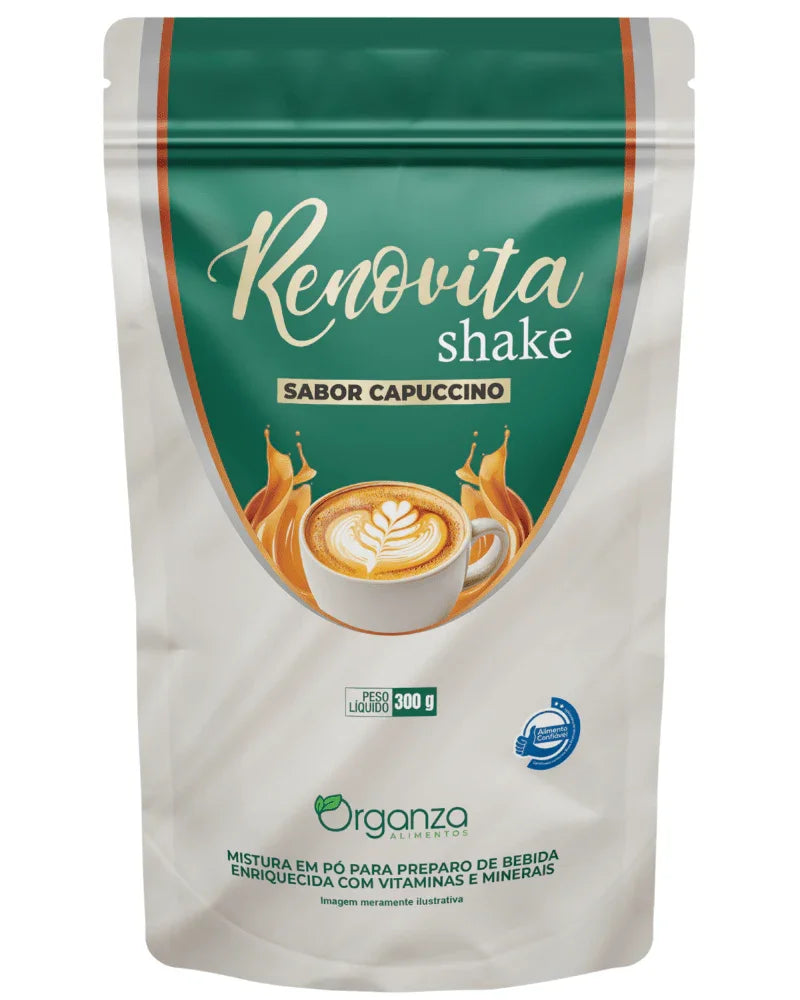 Renovita Shake Capuccino 300g (Organza) – Energia, Emagrecimento e Sabor de Cafeteria (Vitadrop)