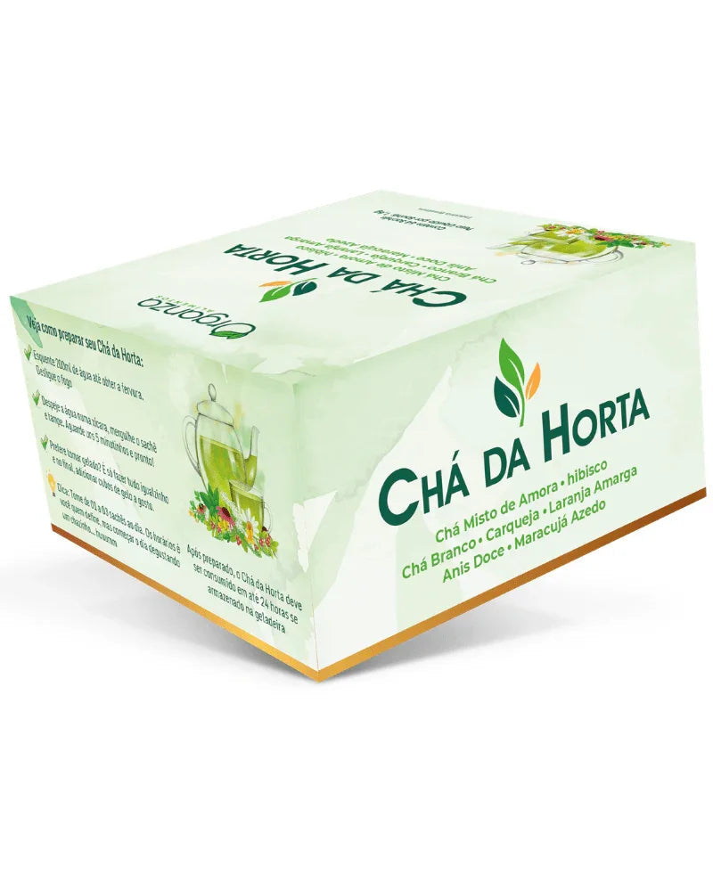 Caixa Chá da Horta 64 Sachês (Organza) – Detox, Seca Barriga, Menopausa e Praticidade (Vitadrop)