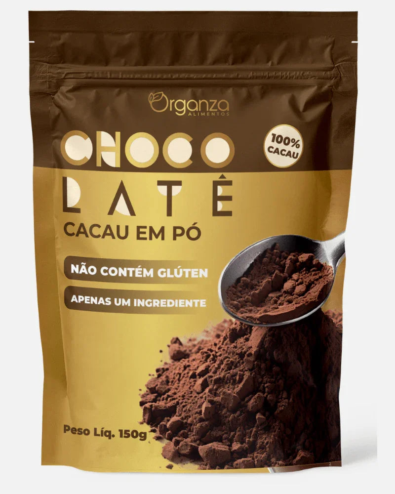 Cacau em Pó 100% Puro 150g (Organza) – Antioxidante, Bom Humor e Culinária Fit (Vitadrop)