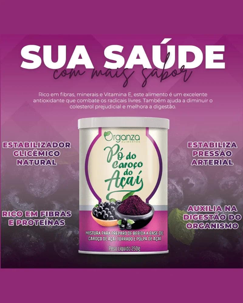 Pó do Caroço do Açaí Organza 250g – Bebida sem Cafeína