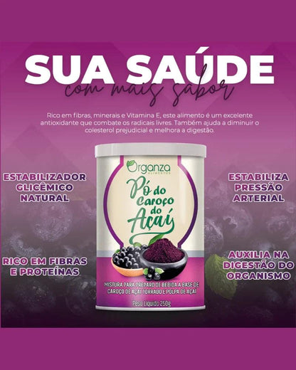 Pó do Caroço do Açaí Organza 250g – Bebida sem Cafeína