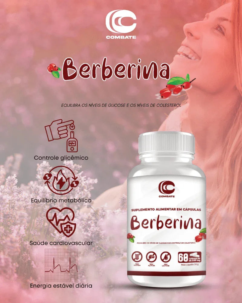 Berberina 60 Cápsulas (Combate) – Equilíbrio Glicêmico e Controle do Colesterol (Vitadrop)