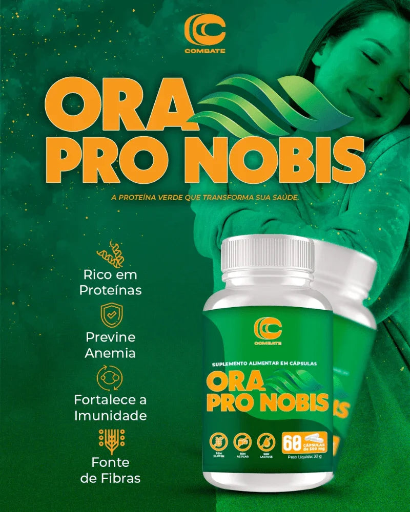 Ora Pro Nobis 60 Cápsulas (Combate) – Superalimento, Proteína Vegetal e Imunidade