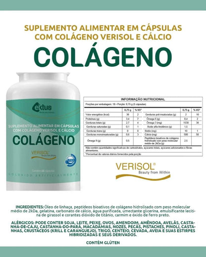 Colágeno Verisol® + Cálcio Ektus 60 Cápsulas