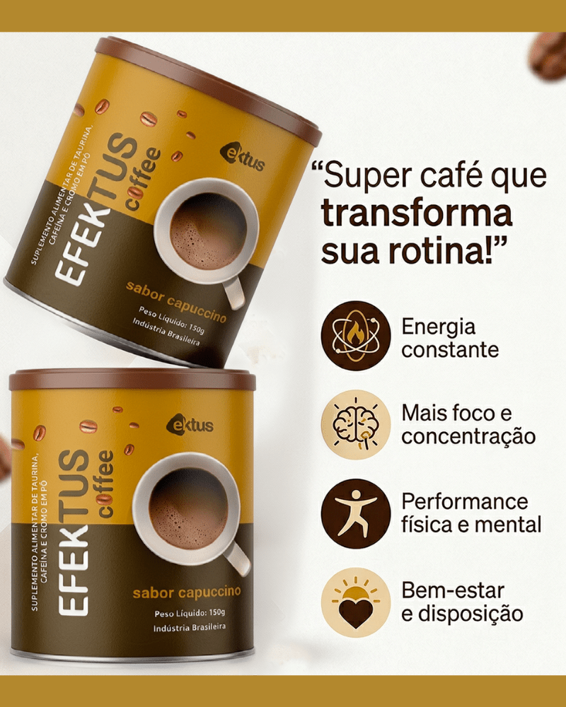 Efektus Coffee Capuccino Ektus (150g) – Café Funcional para Energia, Foco e Queima de Gordura (Ektus)