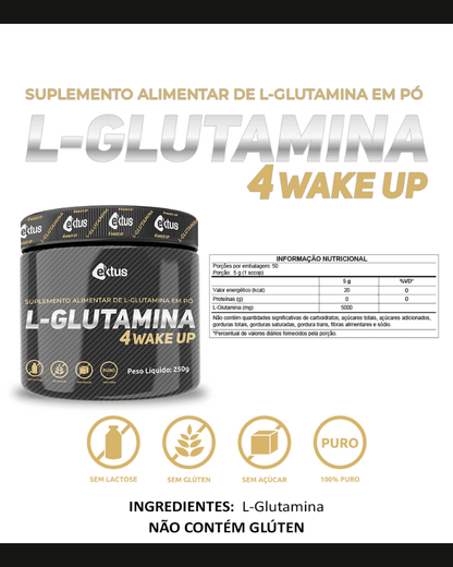 L-Glutamina 4 Wake Up Ektus 250g – Suplemento Alimentar