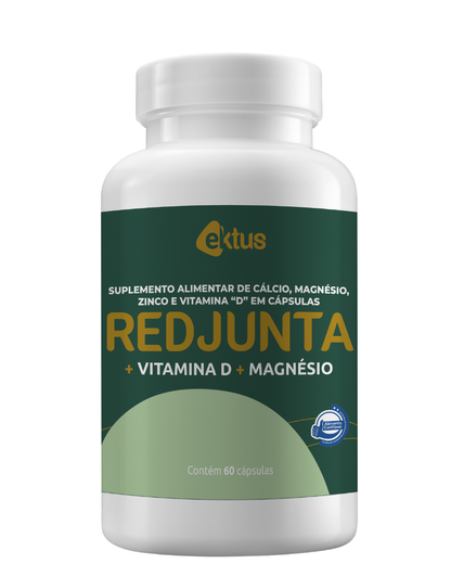 Redjunta Ektus 60 Cápsulas – Cálcio, Magnésio, Zinco e Vitamina D