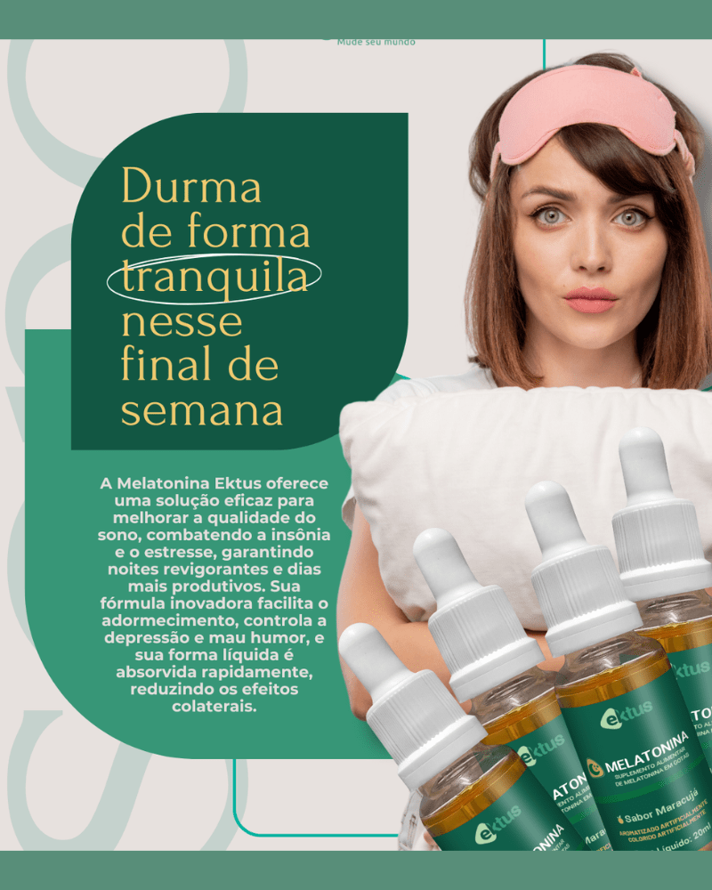 Melatonina em Gotas Ektus Sabor Maracujá (20ml) – Auxílio Prático e Personalizado para o Sono (Ektus)