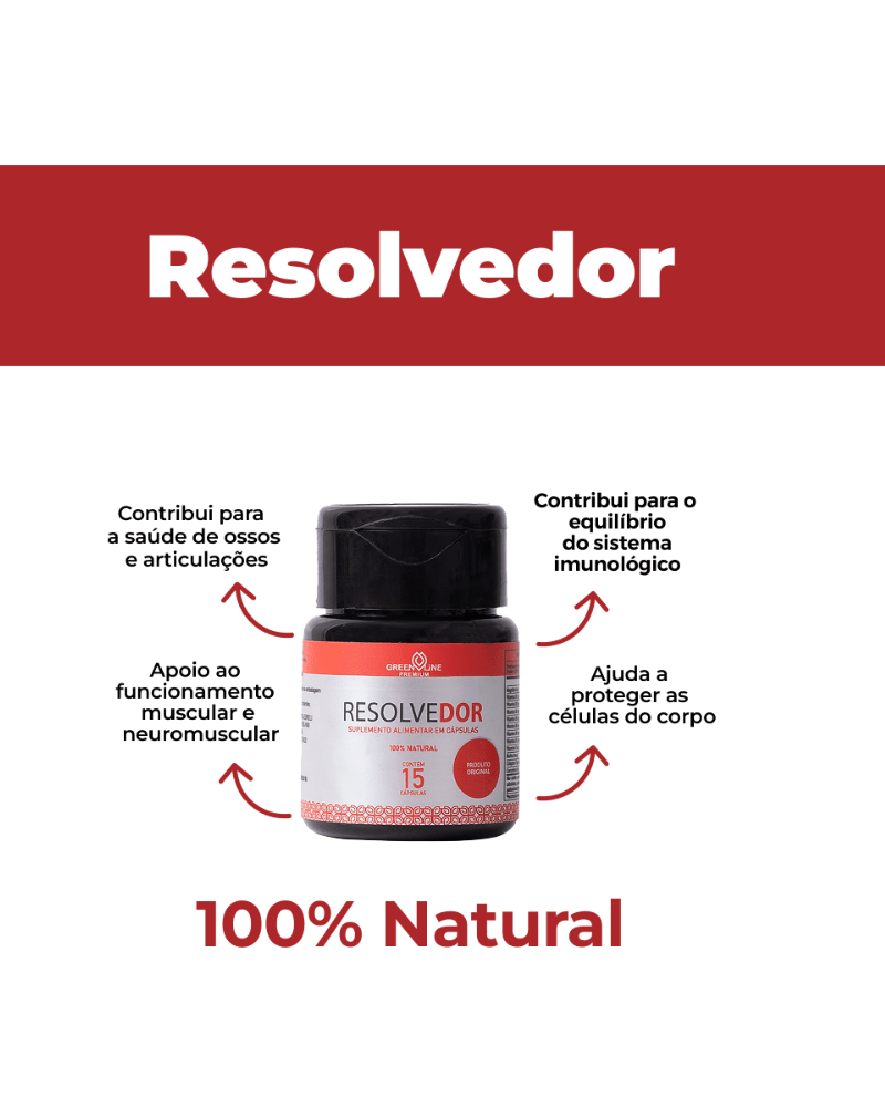 Resolvedor Green Line Premium (15 Cápsulas) – Suporte Completo para Ossos, Articulações, Músculos e Imunidade