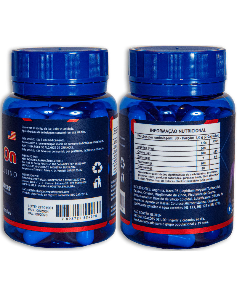 Pai tá On Diamond Expert 60 Cápsulas – Estimulante Masculino para Libido, Performance e Energia
