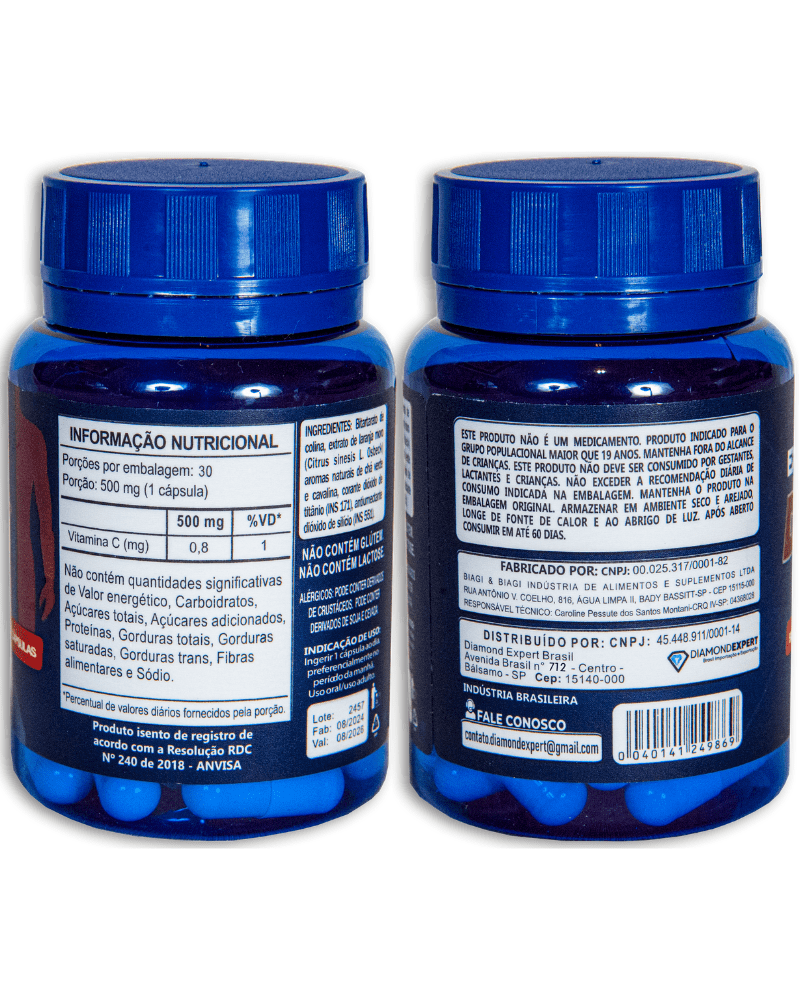 Expert Detox Diamond Expert 30 Cápsulas – Suporte Metabólico com Colina e Extrato de Laranja Moro