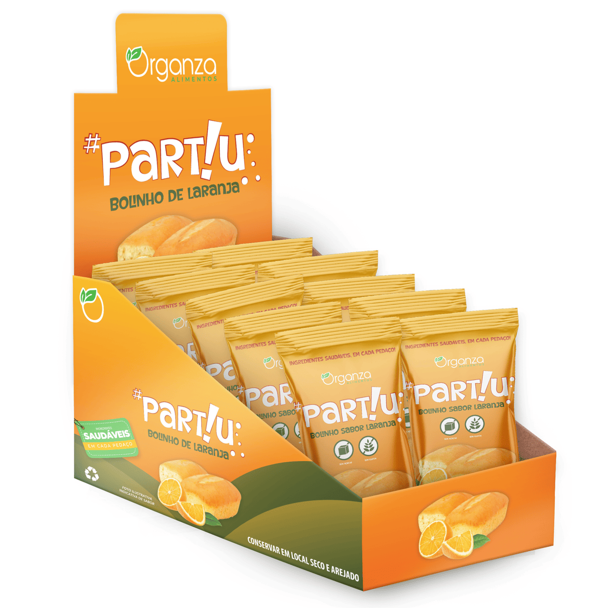 Bolinho de Laranja Partiu - 35gr c/ 12 unidades