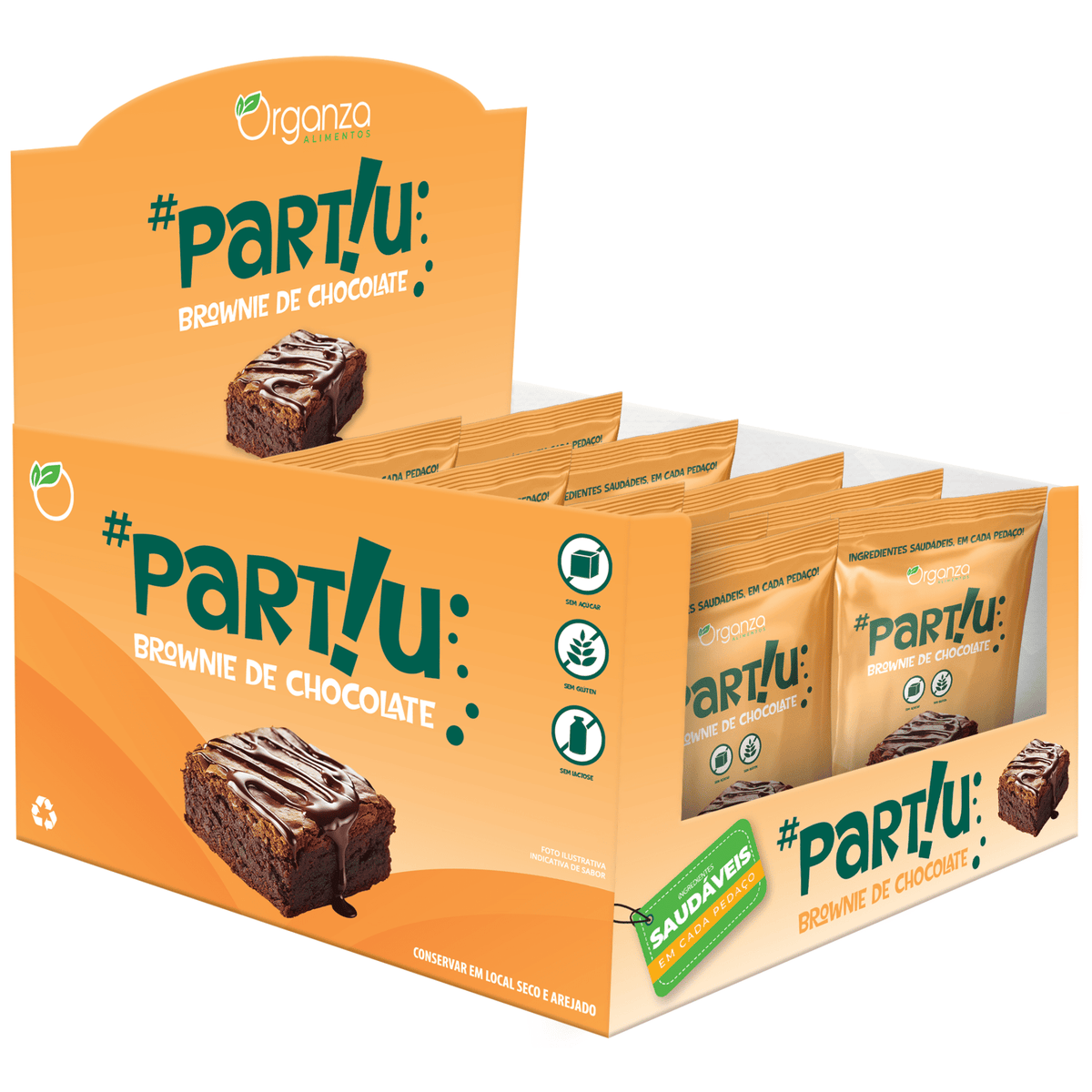 Brownie de Chocolate Partiu - 40gr c/ 10 unidades