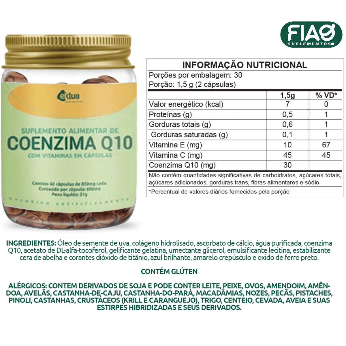 Coenzima Q10 - 60 cápsulas